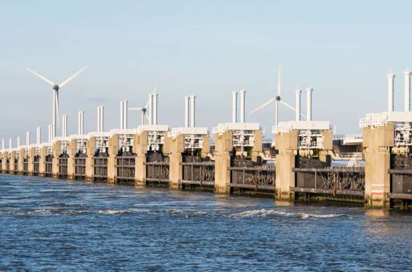 Beeld bij Oosterschelde: langs Neeltje Jans