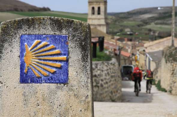 Beeld bij Fietsen naar Santiago de Compostela