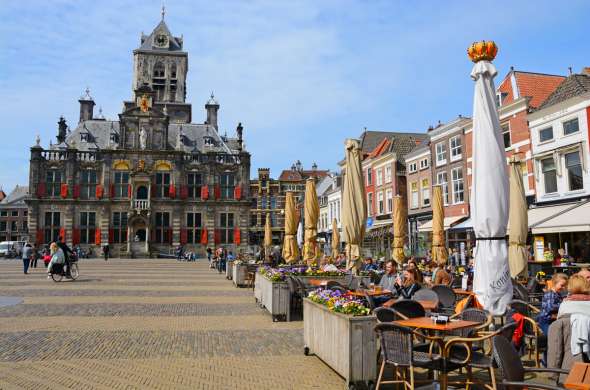 Beeld bij Vaderlandse geschiedenis in Delft