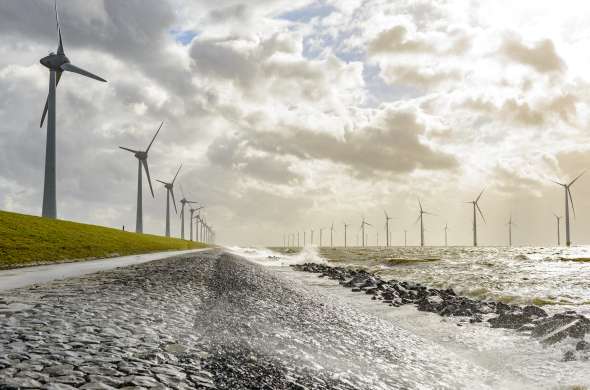 Beeld bij De windmolens van Flevoland