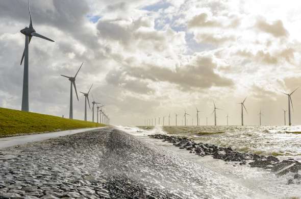 Beeld bij De windmolens van Flevoland