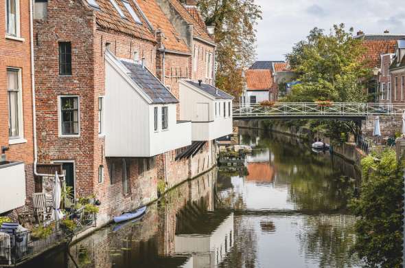 Beeld bij Het oude centrum van Appingedamm