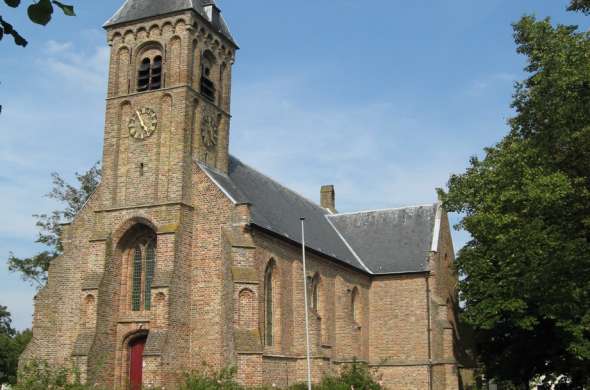 Beeld bij Kerkroute op Schouwen