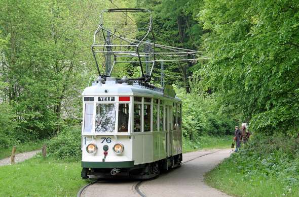 Beeld bij De trambaan in het Arnhemse Openluchtmuseum