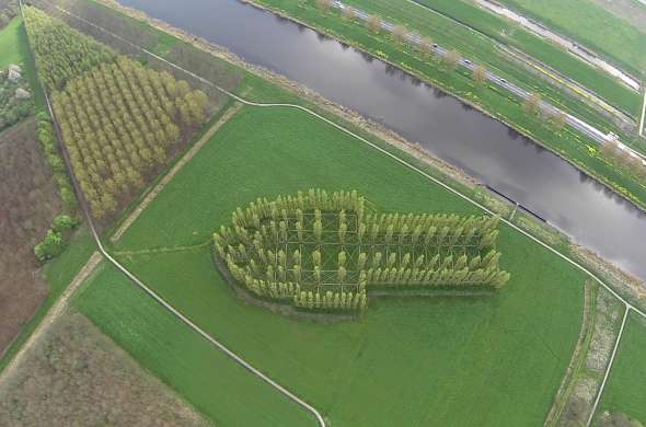 Beeld bij De Groene Kathedraal van Almere