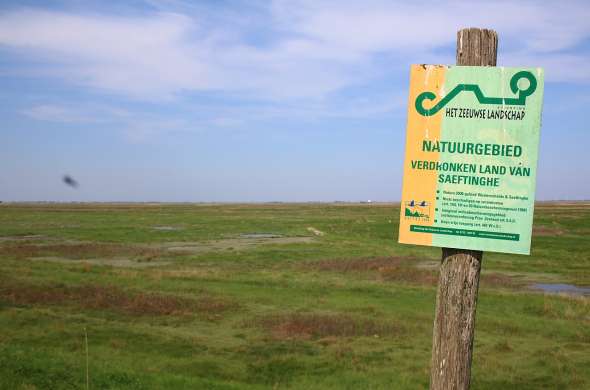 Beeld bij Langs het Verdronken Land van Saeftinghe